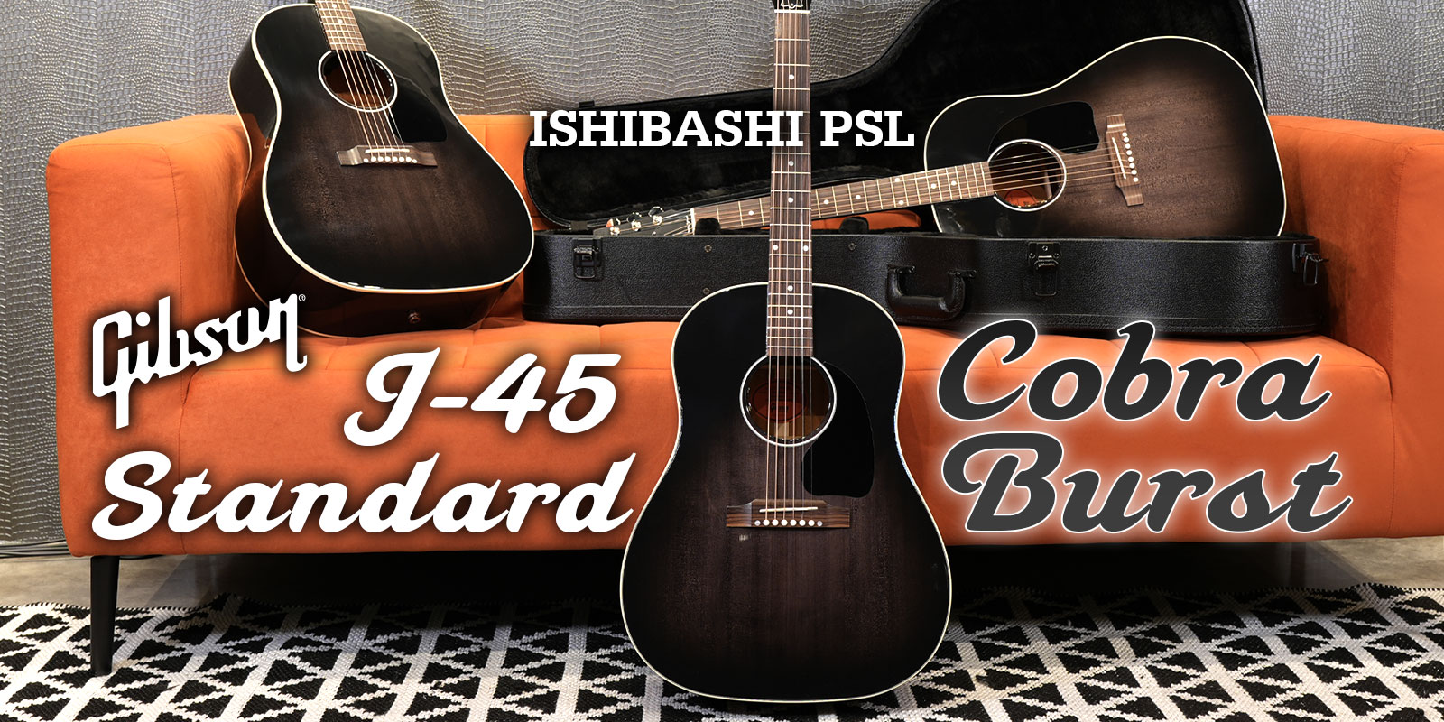 Gibson 当社オーダー J-45 Standard Snake Skin Top Cobra Burst